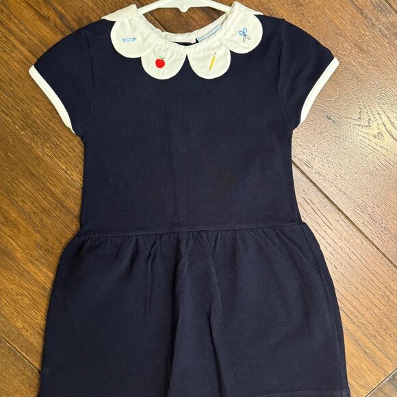 Bella Bliss Other - Bella Bliss - Navy Short Sleeve Dress w/ Scalloped Embroidered Collar